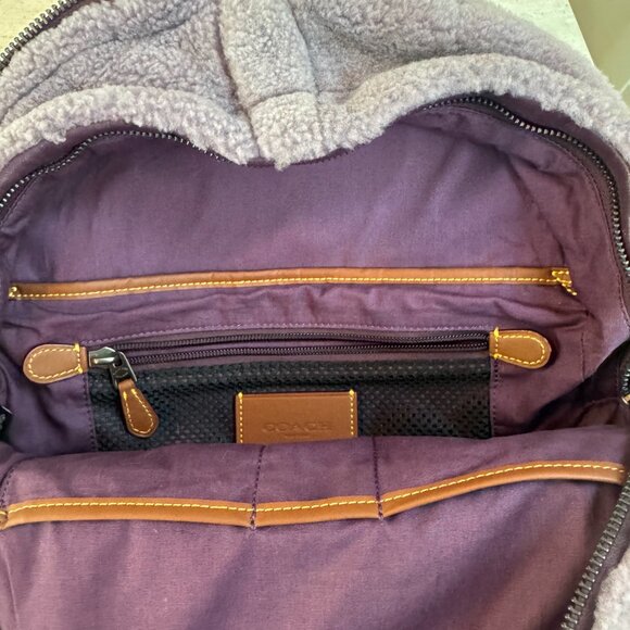 Coach Charter Shearling Backpack – Deep Plum – Like New - Picture 4 of 6